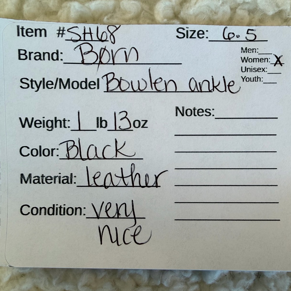 Born B.O.C Black Leather Ankle Boots Low Heel Comfort Booties Size 6.5 - Picture 6 of 6